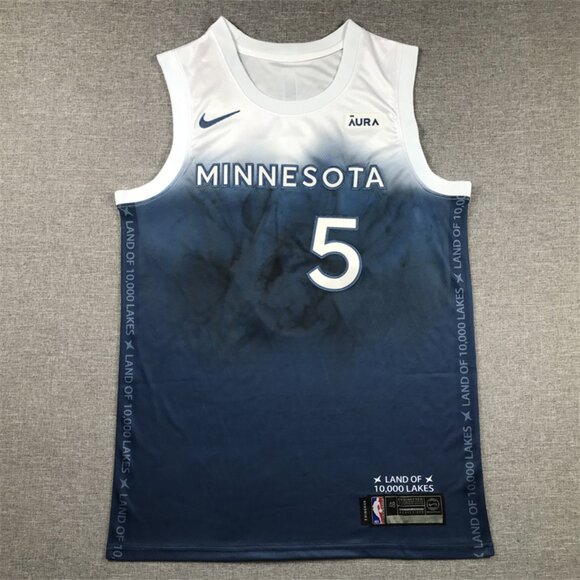 Mens Youths Kids Anthony Edwards Blue White Stitched Jersey